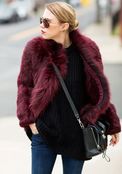 Бордовая шуба