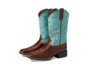 Ботинки Round Up Wide Square Toe Western Boot Ariat, коричневый 9611942 | Beduino Brown/Turquoise Floral Emboss фото 2