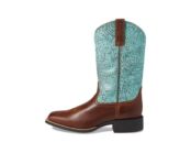 Ботинки Round Up Wide Square Toe Western Boot Ariat, коричневый 9611942 | Beduino Brown/Turquoise Floral Emboss фото 5