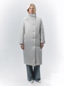 Пальто зимнее с мембраной холодного бежевого цвета Pompa