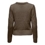 Пуловер из ажурного трикотажа круглый вырез  3XL каштановый