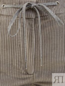 Брюки из бархатистого хлопкового вельвета с поясом на кулиске ELEVENTY