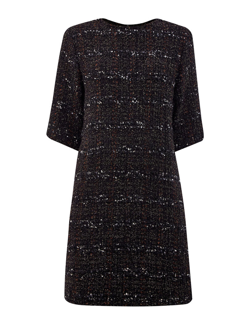 Платье А-силуэта из фактурного твида с мерцающей нитью ламе FABIANA FILIPPI
