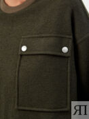 Свитшот из шерсти с трикотажными кромками и накладным карманом JIL SANDER