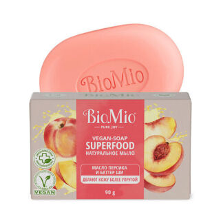 BIO MIO Натуральное мыло с маслом Персика и баттером Ши VEGAN-SOAP SUPERFOO