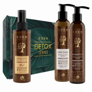 EDEN Подарочный Набор Шампунь +Бальзам+Спрей 15в 1 DETOX Chocolate +подарок