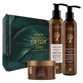 EDEN Подарочный Набор Шампунь +Бальзам +маска DETOX Chocolate+подарок Шоппе