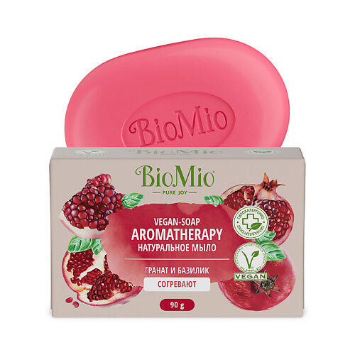 BIO MIO Натуральное мыло "Гранат и Базилик" VEGAN-SOAP AROMATHERAPY BMO000001 фото 1