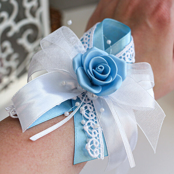 Браслет для подружек невесты "Вдохновение" (голубой) Свадебные штучки