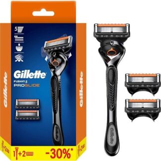 GILLETTE Мужская бритва с 3 сменными кассетами, с 5 лезвиями с углеродным п