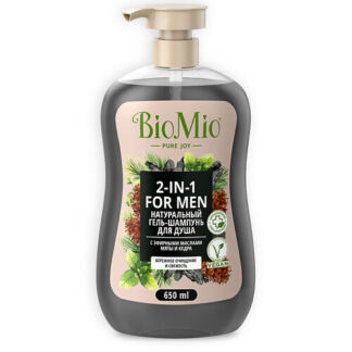 BIO MIO Натуральный гель-шампунь для душа для мужчин, с эфирными маслами Мя