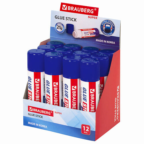 BRAUBERG Набор клей-карандашей усиленных Super 12 MPL231304 фото 1