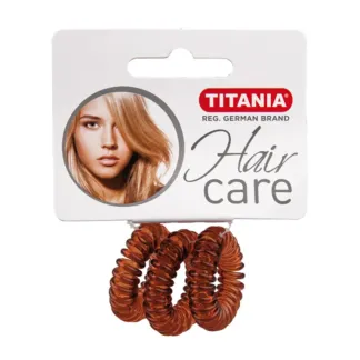 TITANIA Резинки для волос, коричневые пружина 2,5 см 3 шт/уп 7915 TITANIA