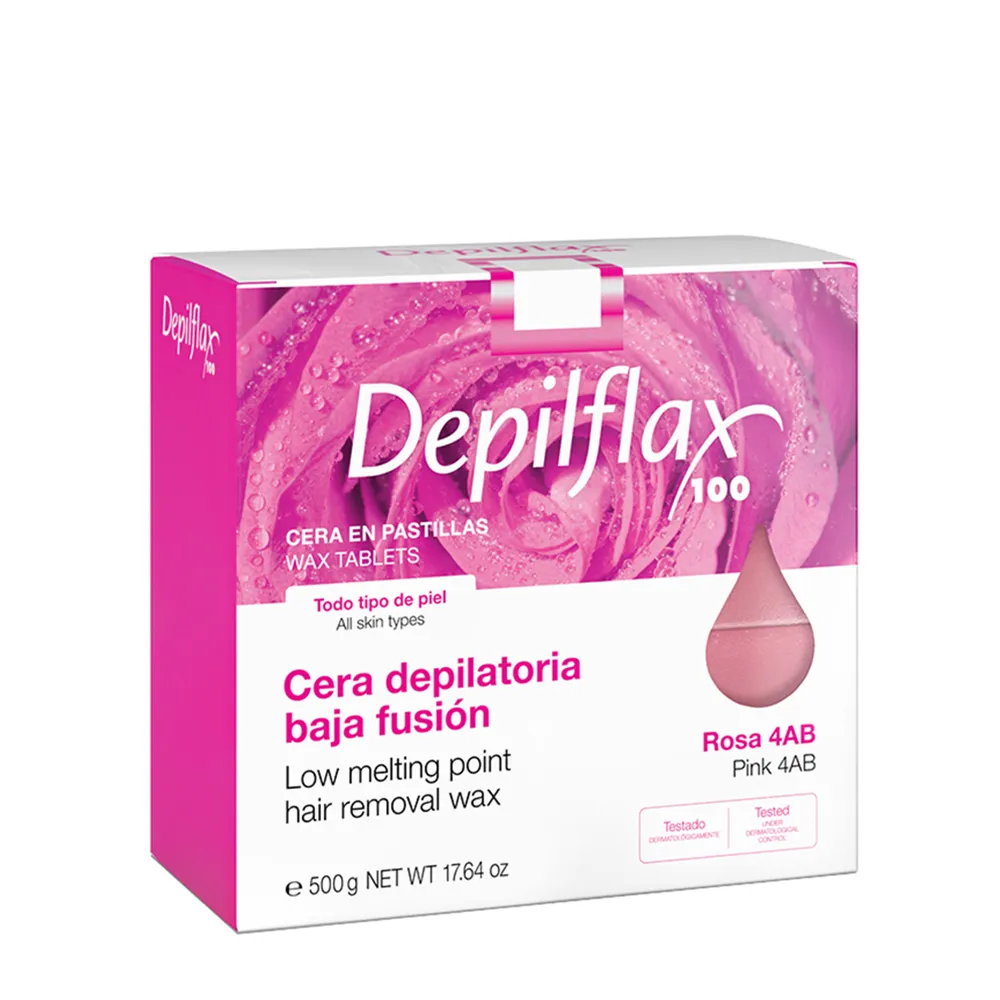 DEPILFLAX 100 Воск горячий в брикетах, розовый 500 г DEPILFLAX 100