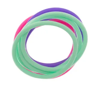 DEWAL BEAUTY Резинки для волос, силикон, фиолетовый, розовый, зеленый 12 шт