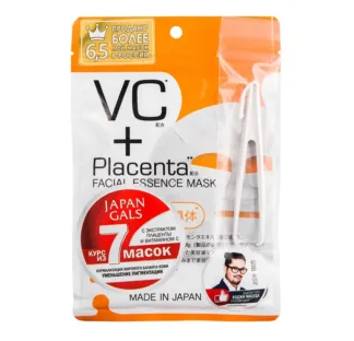 JAPAN GALS Маска с плацентой и витамином C / Pure Essence Placenta + 7 шт J