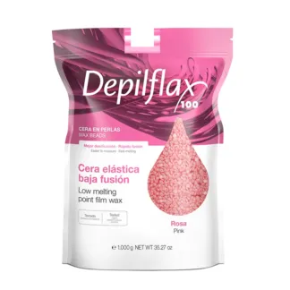 DEPILFLAX 100 Воск пленочный в гранулах, розовый / Pink Film Wax 1000 г DEP