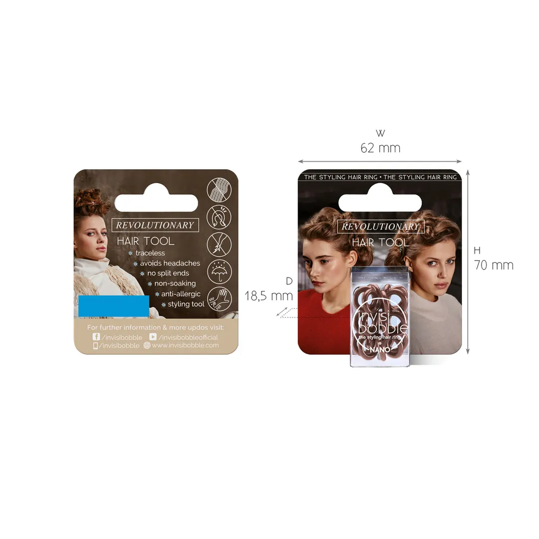 INVISIBOBBLE Резинка для волос с подвесом / invisibobble NANO Pretzel Brown 3126 фото 1