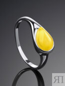 Нежное кольцо «Орфей» из натурального балтийского янтаря медового цвета