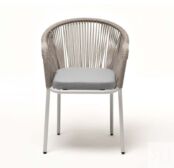 Плетеный стул Лион из роупа светло-серый 4sis