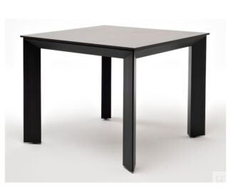 Обеденный стол из HPL 90 Венето дуб серый гранит, каркас черный 4sis
