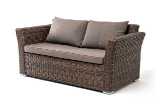 Двухместный диван из искусственного ротанга Капучино гиацинт коричневый 4si
