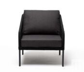 Кресло плетеное из роупа Канны темно-серый, ткань Savana Grafit 4sis