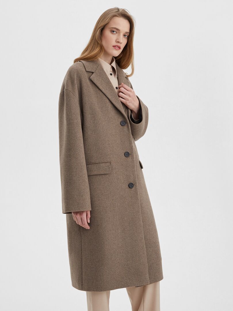 Пальто Aim clo из теплой натуральной шерсти. Sale до -50%