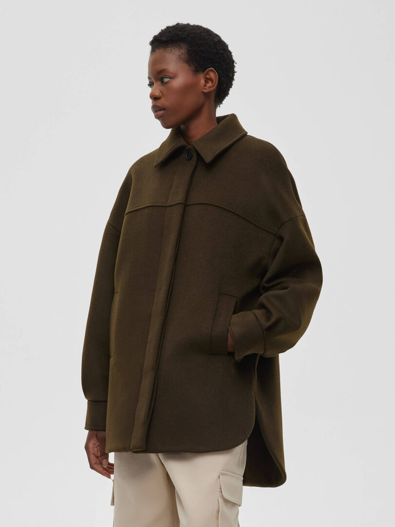 Пальто Aim clo из теплой натуральной шерсти. Sale до -50%