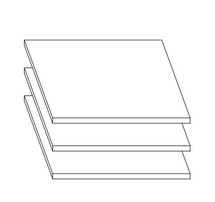 Комплект полок на шкаф однодверный 465x380 Каталея Белый (3 шт)
