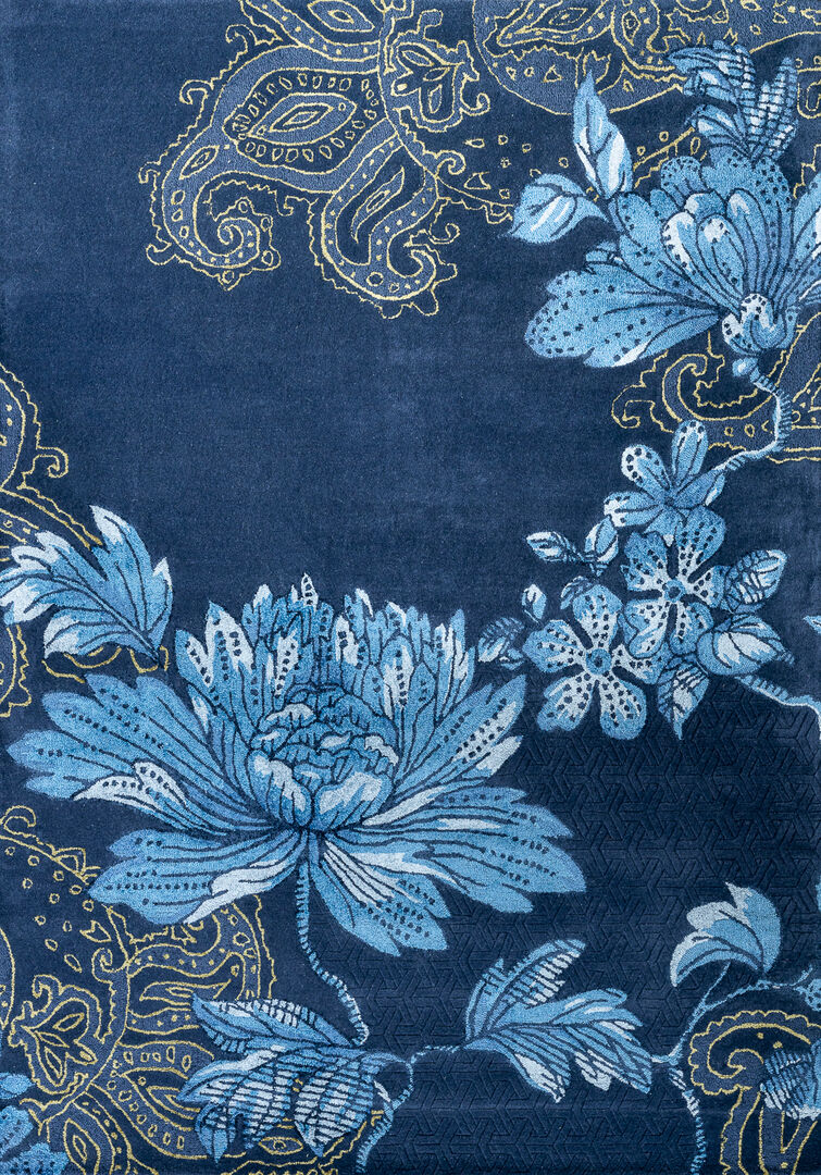 Ковер Индия 200x280 см. прямоугольник высота ворса 12 мм Wedgwood Fabled Fl WEDG_RN_Fabled_Floral_Navy_37508 фото 1