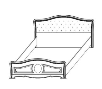 Кровать 1800 Азалия эмаль Крем с Золотом с мягким изголовьем