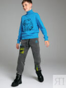 Брюки текстильные джинсовые утепленные флисом для мальчиков PlayToday Tween
