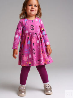 Комплект детский трикотажный для девочек: платье, брюки (легинсы) PlayToday