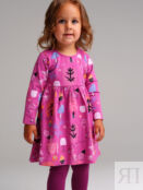 Комплект детский трикотажный для девочек: платье, брюки (легинсы) PlayToday