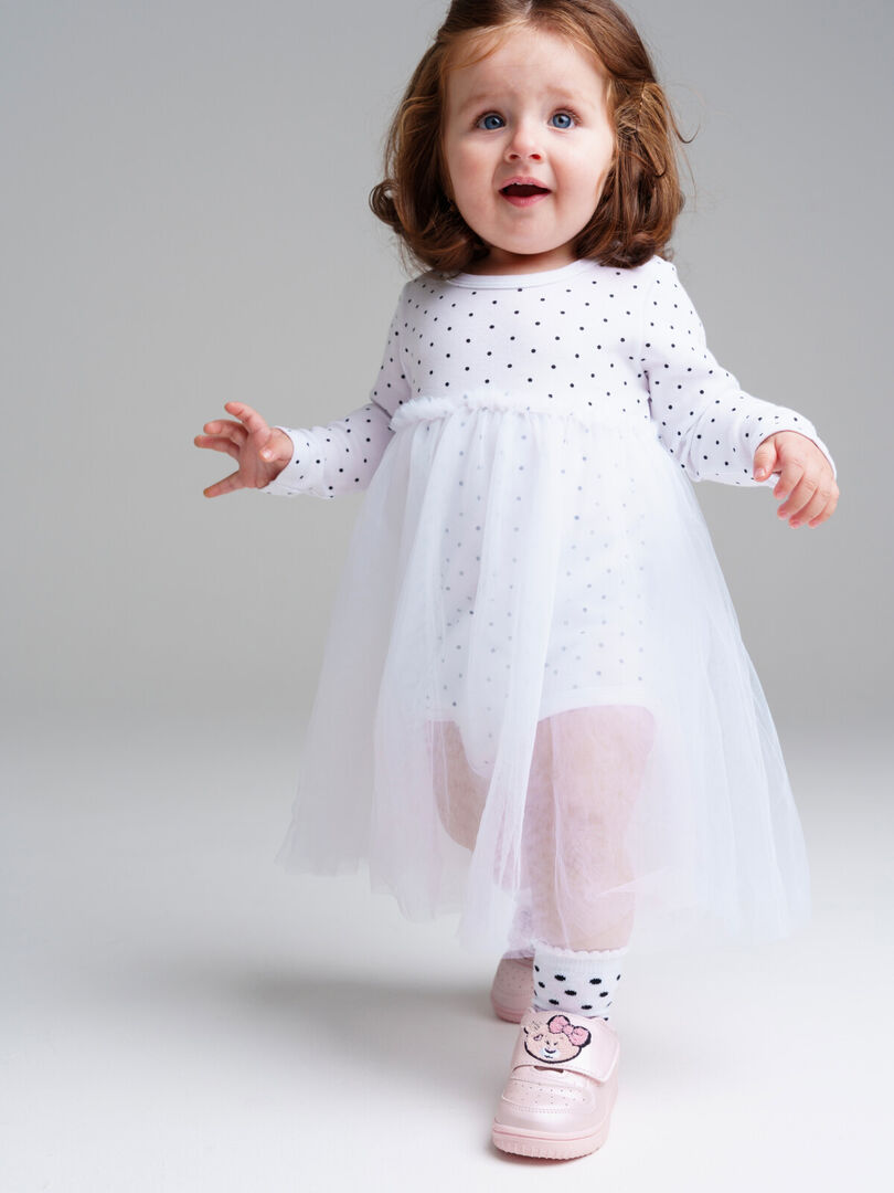 Платье-боди детское трикотажное для девочек PlayToday Newborn-Baby
