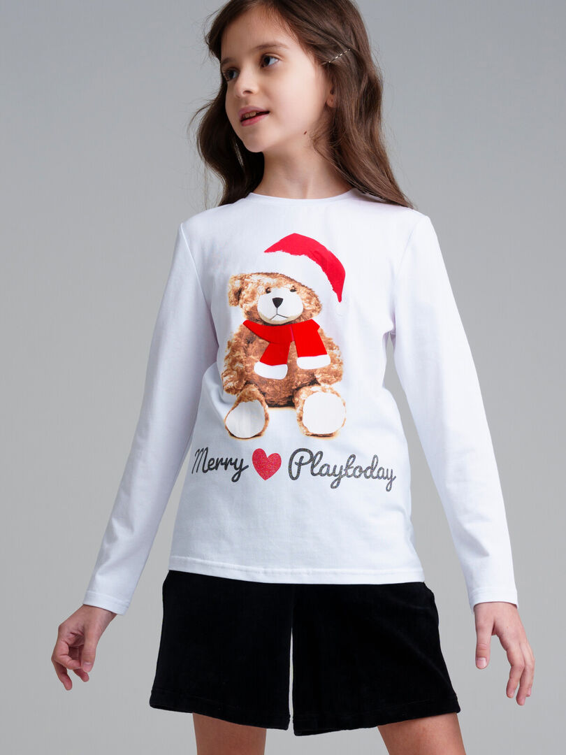 Фуфайка трикотажная для девочек (футболка с длинными рукавами) PlayToday Tw
