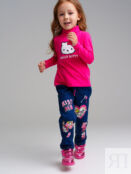 Брюки текстильные джинсовые утепленные флисом для девочек PlayToday Kids