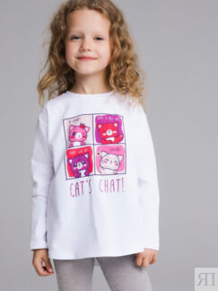 Фуфайка трикотажная для девочек (футболка с длинными рукавами) PlayToday Ki