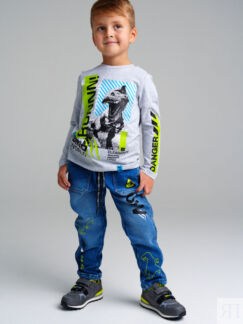 Фуфайка трикотажная для мальчиков (футболка с длинными рукавами) PlayToday