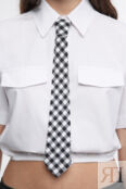 Блузка-рубашка укороченная с галстуком befree