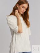 Блузка-футболка с фактурным узором и боковым разрезом zolla