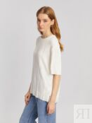 Блузка-футболка с фактурным узором и боковым разрезом zolla
