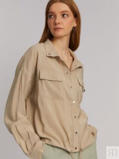 Блузка-рубашка в спортивном стиле на кулиске zolla