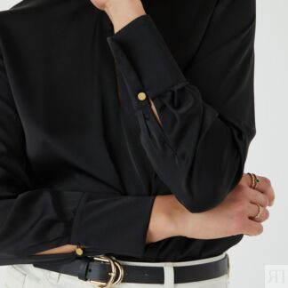 Блузка с круглым вырезом из сатина  44 (FR) - 50 (RUS) черный
