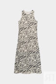 Платье миди с открытыми плечами принт зебра Mollis