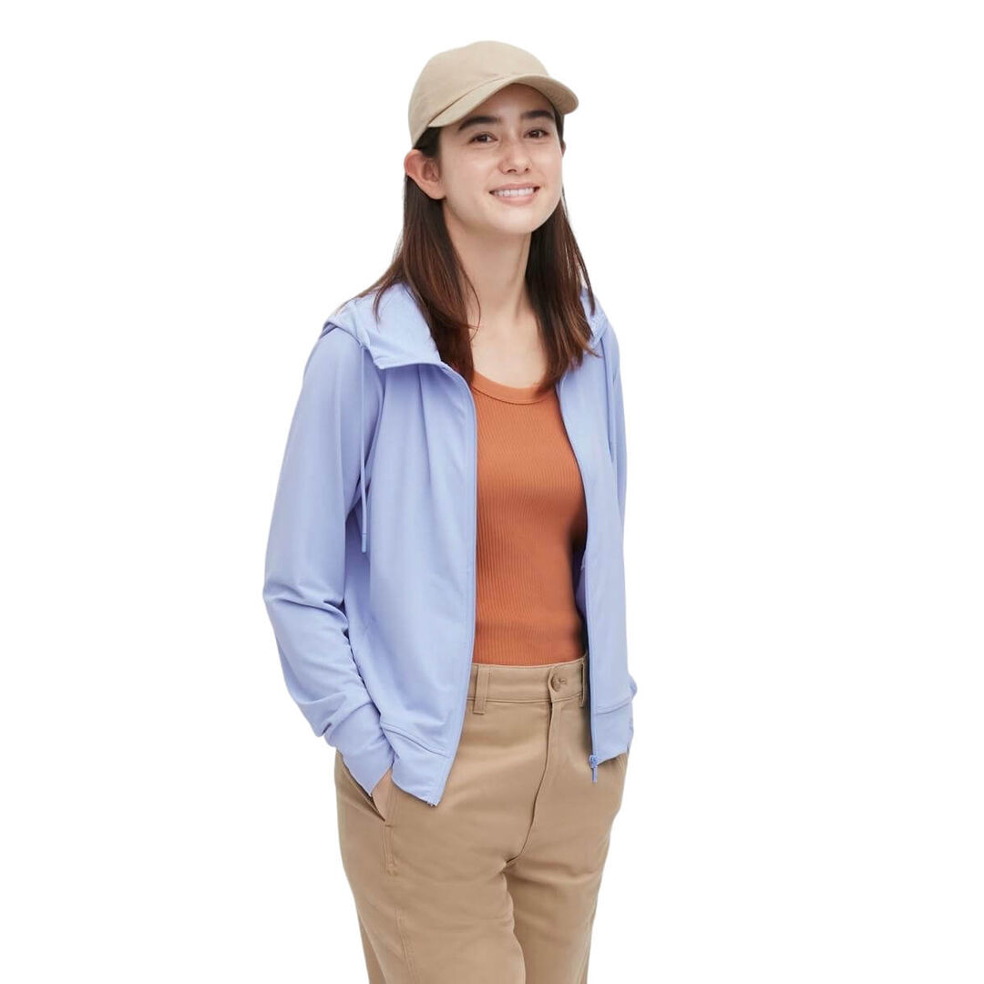 Толстовка Uniqlo Airsm Mesh UV Protection Zipped, синий 456261 | BLUE COL61 фото 1