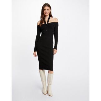 Платье-пуловер приталенное длинные рукава  XS серый