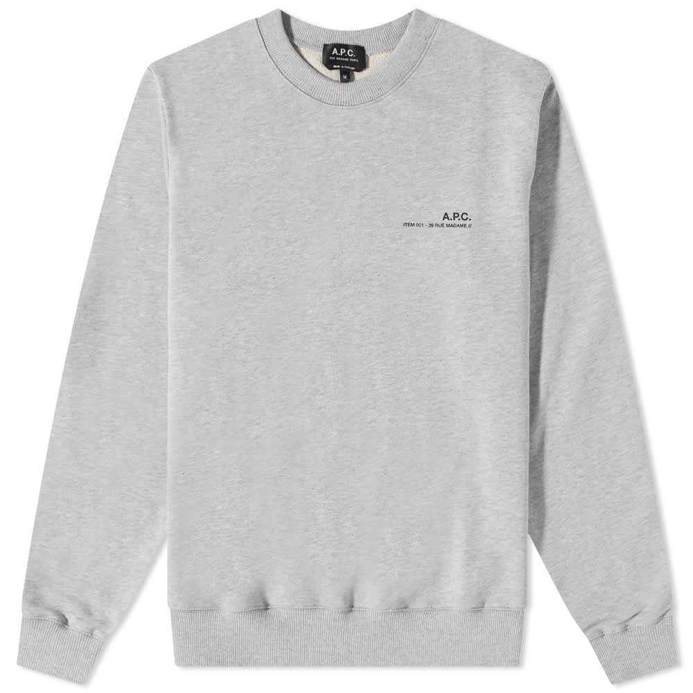 Толстовка A.P.C. Item Logo Crew Sweat COFBQ-H27608-PLB | Heathered Light Grey фото 1