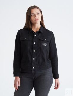Джинсовая куртка 90-х больших размеров Calvin Klein, черный
